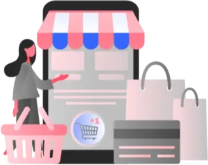 An illustration of a person shopping