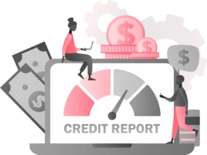 An illustration of credit report-related items