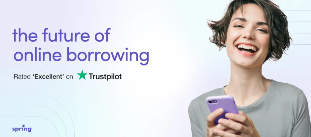 Spring Financial banner advertising the future of borrowing
