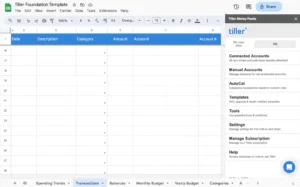 A sample Google Sheets budget template